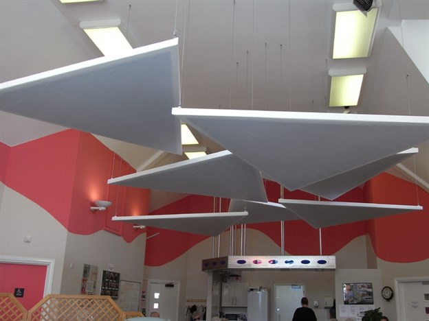 Acoustic Fabric Ceiling Panels Dining Area Acoustics