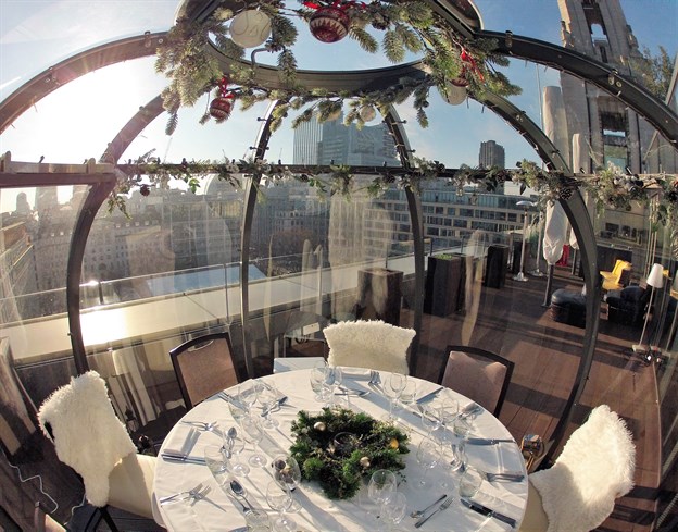 Outdoor Covered Dome Dining | The Aviary, London, Rooftop Pod Dining