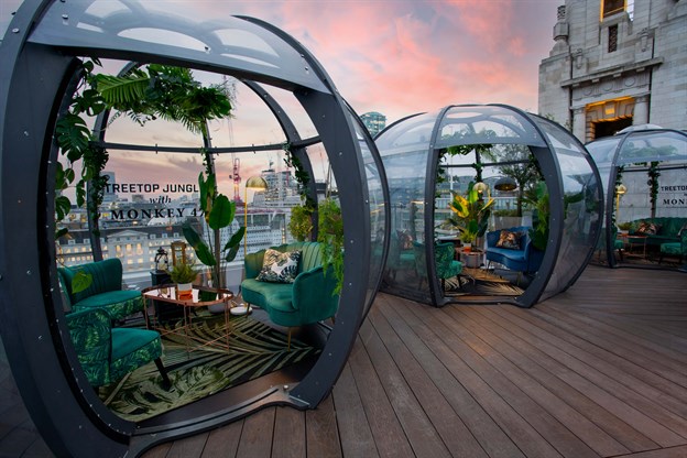 Unique Pod Dining Experience The Aviary London Rooftop Pods